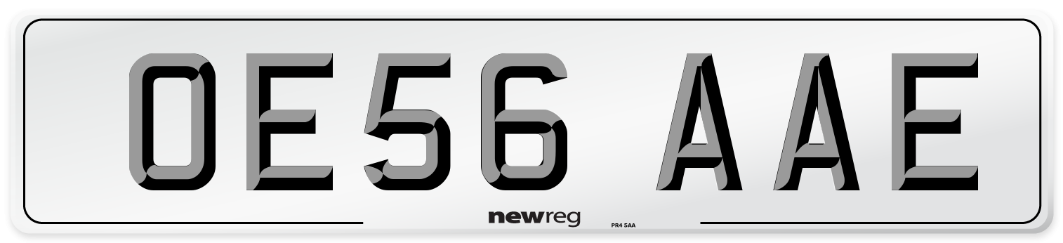 OE56 AAE Number Plate from New Reg